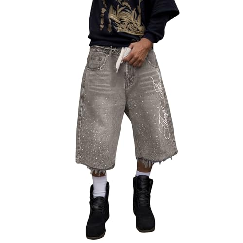 Short en jean homme grande liberté de mouvement, pantalon de loisirs