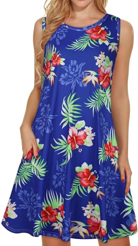 Image of elescat Women's Summer Dresses Casual Sleeveless Loose Sundress with Pocket