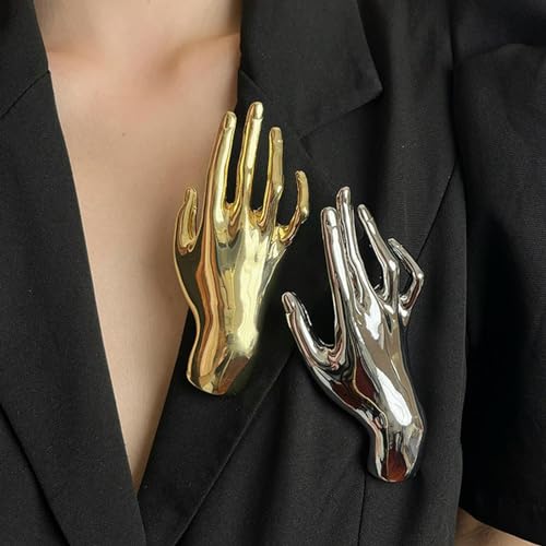 Broches de mano con palmo liso en metal resistente para solapas 2