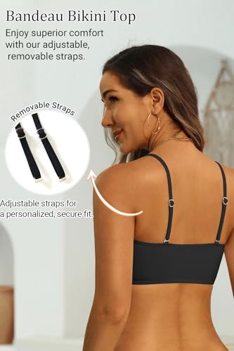 Image of Aqua Eve Women Strapless Bikini Top Only Bandeau Swim Top Tube Top Swimsuit