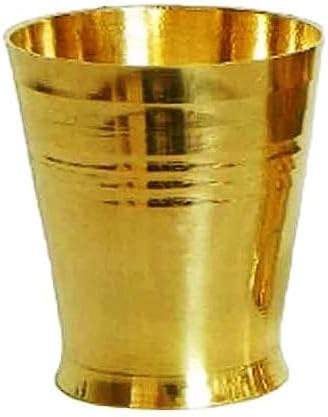 Brass Small Glass Pooja Accessories, Brass Pooja Glass Shot Glass Set of 1 Pcs Capacity 30 ML_mr