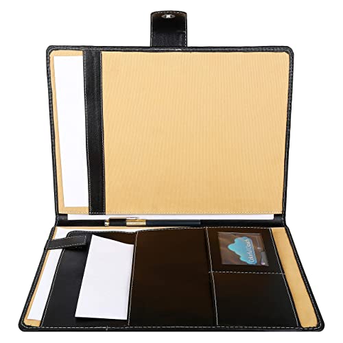 Image of AmazingHind A4 Professional Pack Of 2 File Folders, Document Files For Certificates (Faux Leather - Black01)