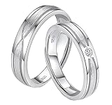Juliyeh verlobungsringe paar aus 925 silber,Paar ringe,eheringer,exquisite Verpackung,17-19 mm,Verstellbar