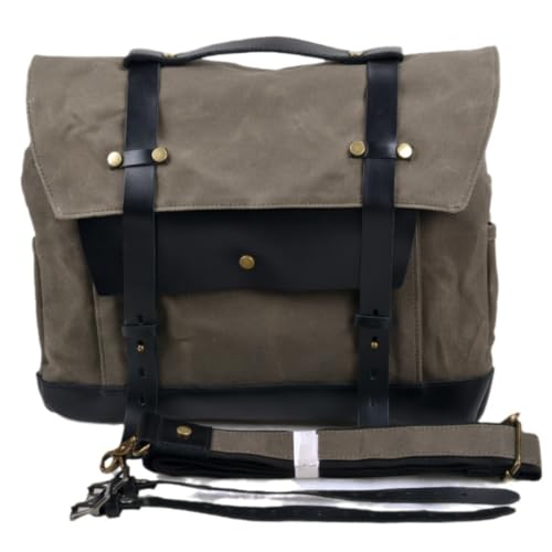 AOPIPI ユニバーサルなオートバイ用サイドバッグとサドルバッグ。ワックスキャンバス生地で作られており、防水性、大容量、取り付け簡単、多機能、通勤やツーリングに最適。 (A,42*10*29cm)