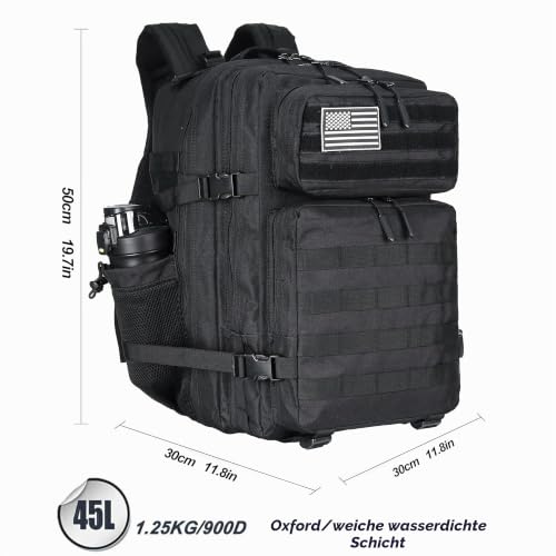 TianYaOutDoor Lovelinks21 Taktischer Assault-Rucksack, 45 l, 3 Tage Assault Pack mit Molle wasserdichter Rucksack für taktische Rucksäcke… – Ansicht 2
