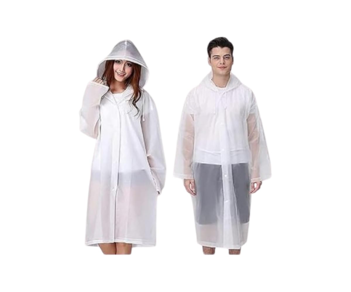 Unisex Waterproof Rain Poncho – Reusable EVA Raincoat with Hood & Sleeves, Lightweight Clear Rainwear for Men, Women, Boys & Girls | Travel, Camping, Hiking Festival Rain Coat with Pocket (Pack of 2)-image-27