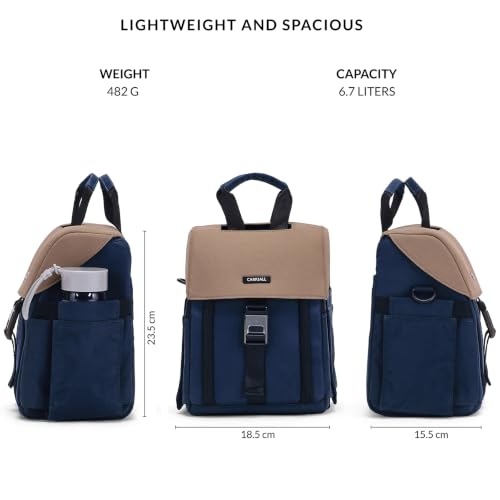 Image of Carriall Nova Lunch Bag for Office /Tiffin Bag for Daily Use, Office, College, School & Picnic | Easy to Clean & Easy to Carry | Spill-Resistant, Detachable Strap | 6.7L | Men & Women | Navy Blue
