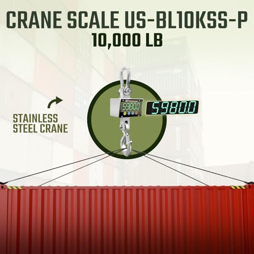 Báscula de grúa de acero inoxidable 10,000 lb con pantalla inalámbrica e impresora miniatura 2