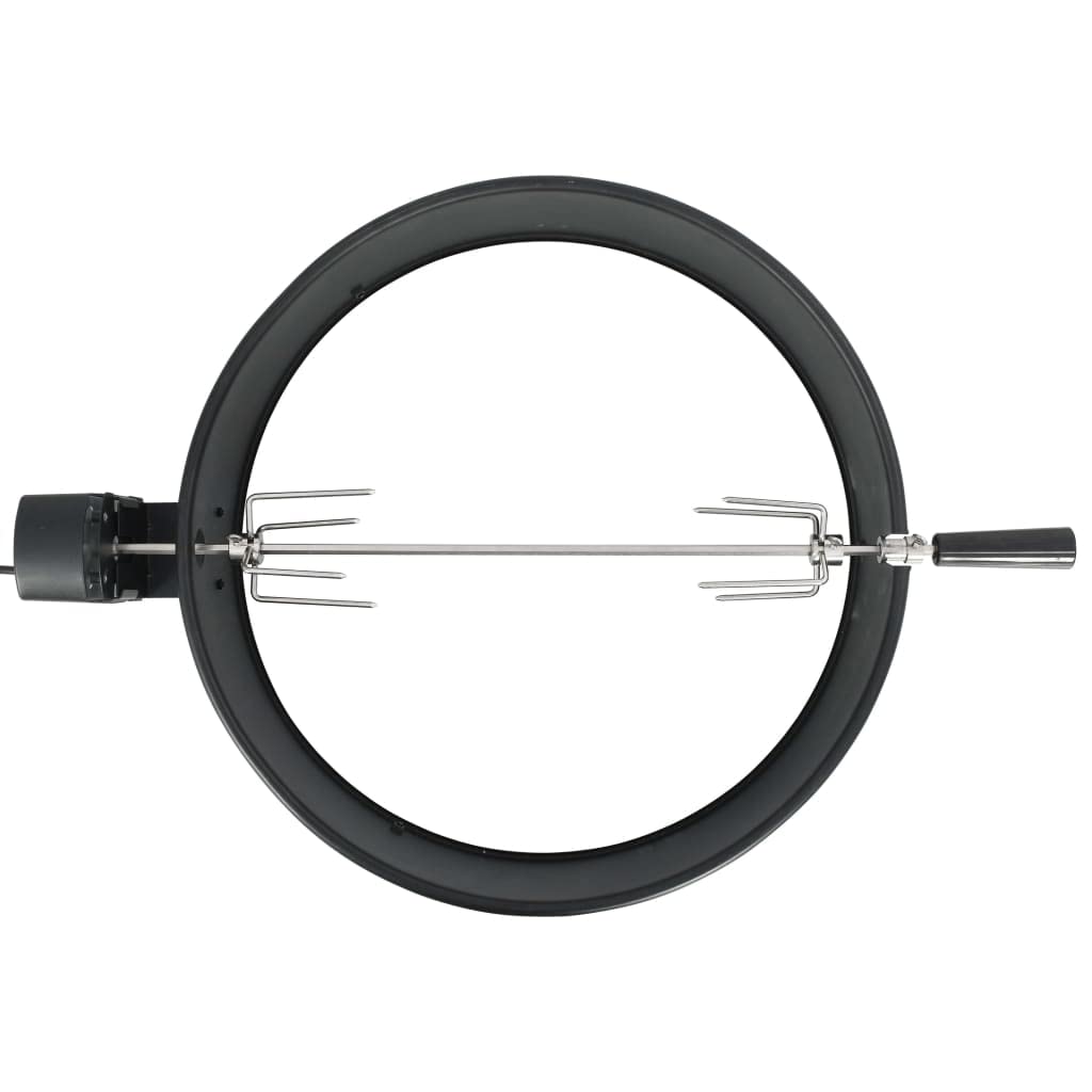 Juego de asador para barbacoa, 57 cm, acero esmaltado y motor