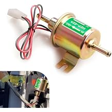 Car Fuel Pump, 12 V Low Pressure Pump for Carburetor, Alloy Rustproof Inline Fuel Transfer Device with Oil Filter, Replacement Kit for Cars Trucks Boats Lawnmowers Gold