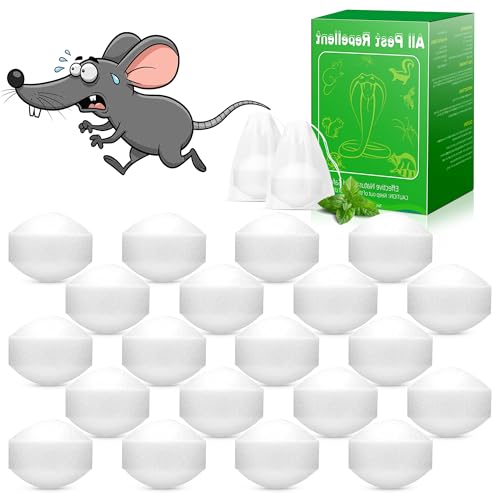Yineaae Mäuse Vertreiben, 24 Stück Giftfreie Rattengift Mäuseköder, Rattenabwehr Mäusegift- Natürliche Pfefferminzöl, Extra Stark Anti Spinnen,...