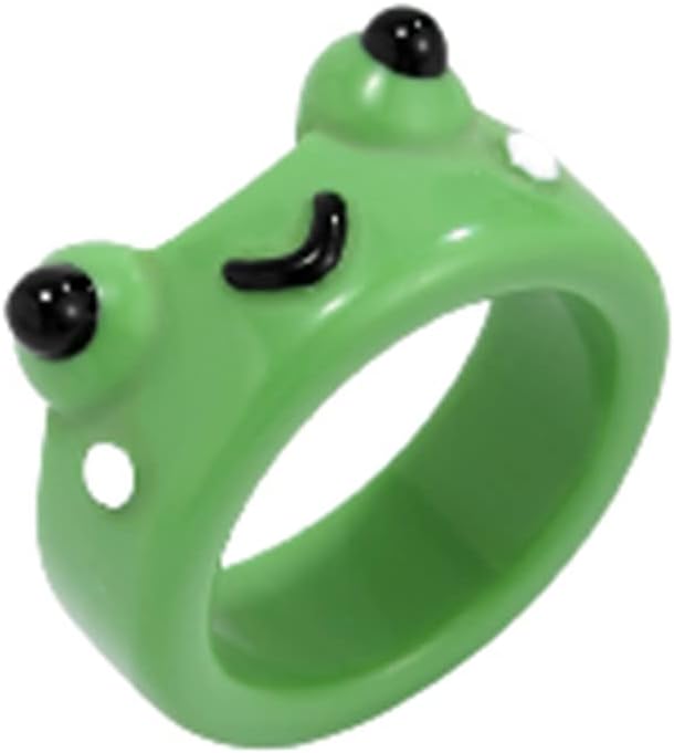 Cute Frog Resin Acrylic Ring Cartoon Animal Stackable Finger Ring for Women Friendship Jewelry