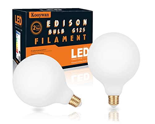 KOOYWAN Bombilla LED Globo Blanco Mate IV - G125- 8W E27 2500K regulable 2PCS Cover