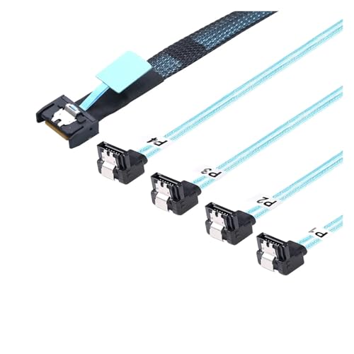 Cable Adaptador Interno PCIE SFF-8654 a 4 SATA 0.5m miniatura 3