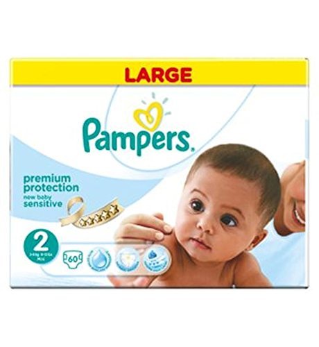 Pampers New Baby Sensitive Size 2 Large Pack 60 Nappies