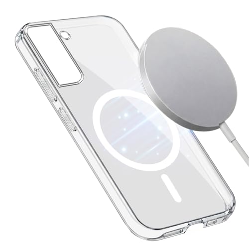 Image of Jkobi Lifetime Anti-Yellow MagSafe Compatible Clear Back Cover Case for Samsung Galaxy S21 FE 5G (Sleek Hard Crystal | Shockproof and Camera Protection)