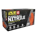 Mechanix Wear: 8 Mil Heavy Duty Nitrile Disposable Gloves, Latex Free, Powder Free, Nitrile Rubber Gloves with Textured Grip, 100 pack, Cleaning and Mechanic Work Gloves (Orange 8 mil, Large)