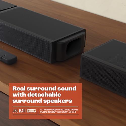 Image of JBL Bar 1300X: 11.1.4-Channel soundbar with Detachable Surround Speakers, MultiBeam, Dolby Atmos and DTS:X, Black