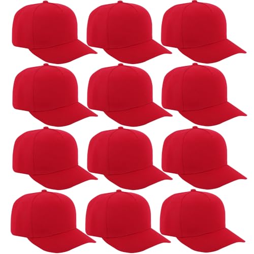 Image of 12 Pack Seamless Baseball Caps Wholesale Bulk - No Center Seam, DIY Friendly, Adjustable Breathable Lightweight for Men Women