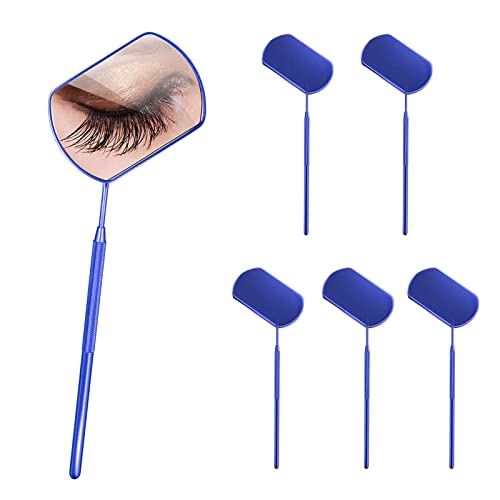 6 Piezas Espejo de Pestañas Grande Espejo de Extensión de Pestañas Espejo de Pestañas de Acero Inoxidable para Extensiones de Pestañas Espejo para Maquillaje de Inspección de Boca de Pestañas Cover