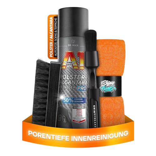 Dr. Wack A1 Polster-/Alcantara-Reiniger Pro (400 ml) + Dr. Wack Polster-Reinigungsspray für alle Polsterstoffe – für eine intensive Reinigung I 4-teilig