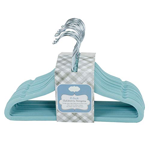 Image of Home Expressions Ultra-Thin Premium Velvet Hangers - Space Saving Clothes Hangers - Non-Slip Hangers for Children - Maximize Closet Space - 25 Pack (Milky Blue)