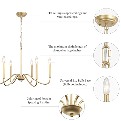 Generies Antique Spray Gold Farmhouse Chandelier thumb #5