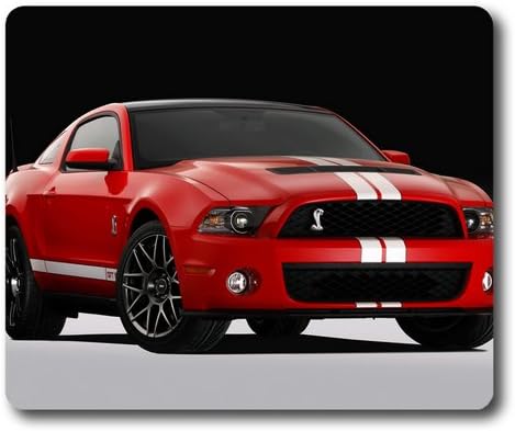 Red Ford Mustang Shelby GT500 Rectangle Mouse Pad by eeMuse