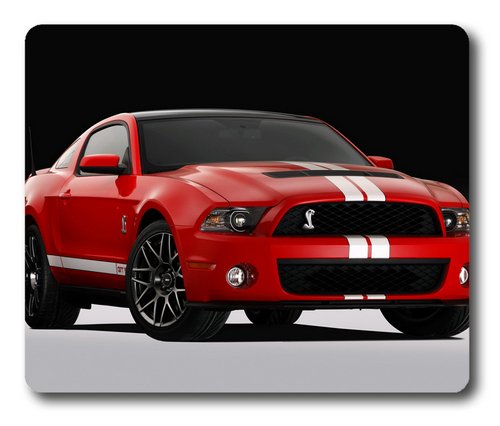 Red Ford Mustang Shelby GT500 Rectangle Mouse Pad by eeMuse