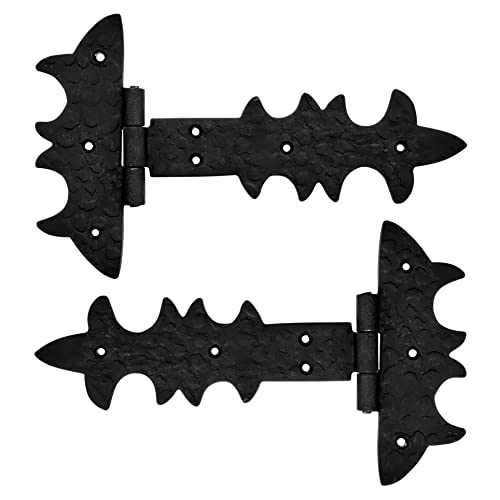 Akatva T Hinge Set - 2 Piece Gate Hinges For Wooden Fences Heavy Duty - Barn Hinges For Doors - Black Hinges – Hinges For Shed Door - Door Hinges Black Matte - Hinges Outdoor - Fence Strap Hinge Set #TOP11