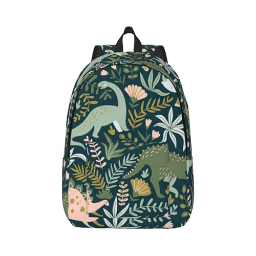 Mochila para portátil de mujer con estampado de dinosaurio y gran capacidad para viaje