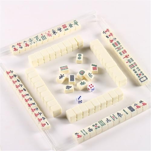 Set de Mahjong chino con caja decorativa y accesorios miniatura 4