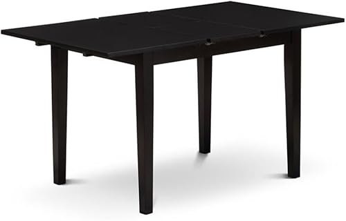 Miniatura 5 de East West Furniture NFT-BLK-T Norfolk - Mesa de comedor rectangular con hojas de mariposa, 32 x 54 pulgadas, color negro