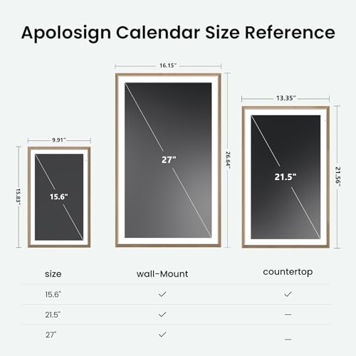ApoloSign 15.6-inch Digital Calendar: Dual Mode Calendar with Google Play & Multi-calendar Sync, Electronic Planner & Chore Chart, Smart Touchscreen, Interactive Display for Family Schedules (Teak, 15.6") - Image 3