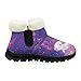 Pointodoor Galaxy Axolotl Snow Boots for Big Kids Size 1 Fashion Non Slip Fuzzy Shoes Warm Tennis Wide Toe Running Footwear with Arch Support No Lace