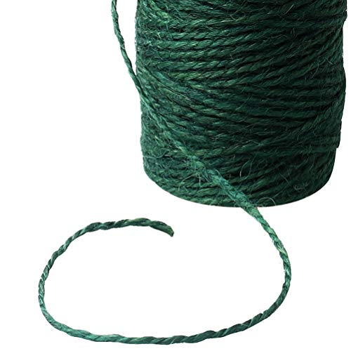 pengxiaomei 2 Rolls Green String Garden Jute Rope Natural String Rope Hemp Rope Jute Christmas Twine String for Gardening, Floristry, Bundling, Crafts(100m/328 FEET)