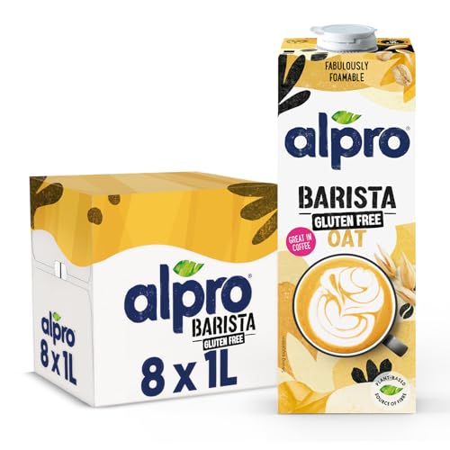 Alpro Bebida Vegetal de Avena Sin Gluten Barista - Pack de 8 x 1L
