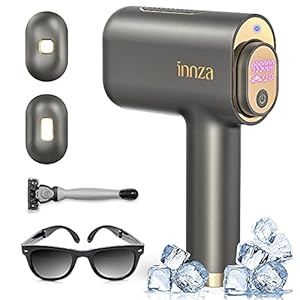 INNZA Laser Hair Removal Device with Sapphire Ice Cooling Function,Upgraded 999999 Flashes IPL Hair Removal Permanent for Women and Men,Depiladora Laser for Facial,Body, Bikini Line,Corded