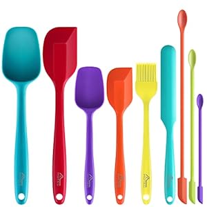Hotec 9-teiliges Silikon-Spatel Küchenutensilien Set