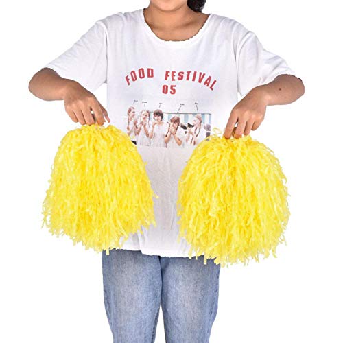 Pom Poms, 1 par de pompons macios de Cheerleader de plástico portátil, atividades escolares para fes