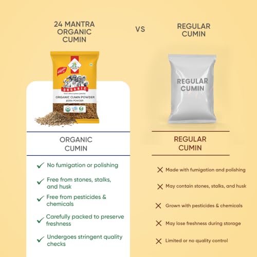 Image of 24 Mantra Organic Cumin Powder /Zeera Powder /Jeelakarra - 100gms | Pack of 1 | 100% Organic | Chemical Free & Pesticides Free | Unadulterated | Rich & Strong Flavour