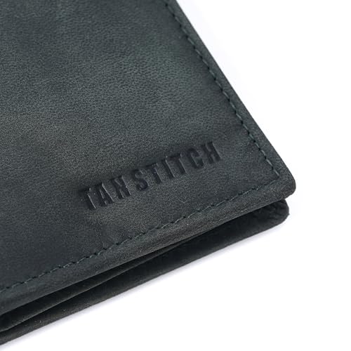 Image of TANSTITCH Slim Leather Wallet || Regular Minimalist &Thin Wallet || RFID Protected || 16 Card Slot (Green Hunter)