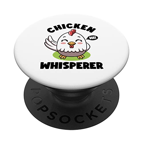 Chicken Whisperer I talk to Chicken Farmer Hens Cute Chicken PopSockets Swappable PopGrip, Black