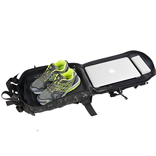 Army Pans Small Military Survival Backpack Tactical Hydration Backpack For Hiking Camping Riding(Black-Multicam) #TOP4