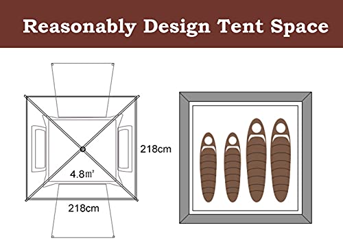 Carpa portátil impermeable para 3-4 personas con protector UV miniatura 6