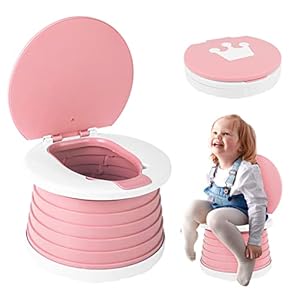 AutoTime Portable Travel Potty for Kids, Potty Training Toilet for Girls, Outdoor Indoor Foldable Potty Seat with 15pcs…