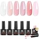 MODELONES 8 in One Builder Gel, 6 Farben Nude Glitzer Rosa Clear Aufbaugel füR GelnäGel, Hard Gel Builder Nagelverlängerung Quick Extension, Uv Nagellack Soak Off UV Nägel für Nagelstudio Maniküre Set