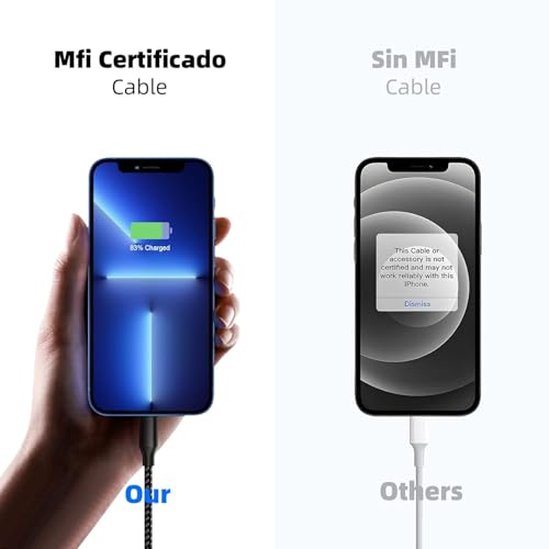 iPhone Charger Cord 10ft 3 Pack MFi Fast Charging Braided Lightning Cable - image 4