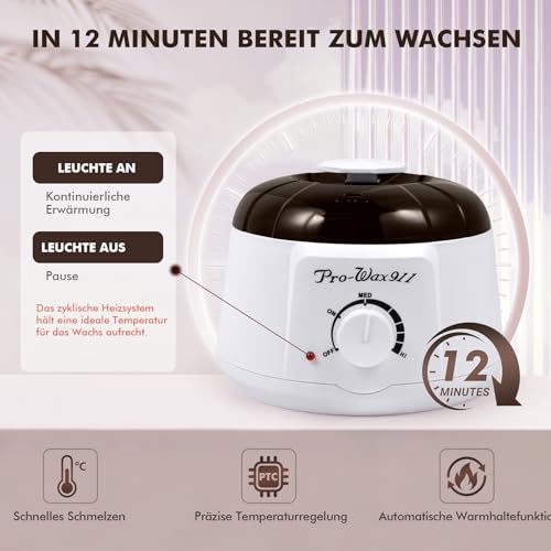 Waxing set, Professionell Wachswärmer Wachs Haarentfernung mit 500g Wax Warmer mit Wachsperlen, Waxing Maschine Set, Wax Maschine für Wachs Haarentfernung Perlen