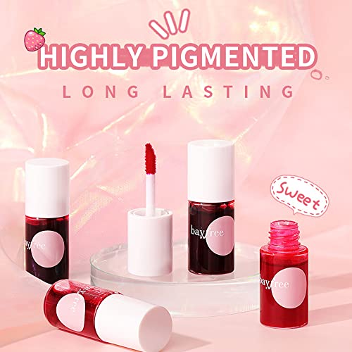 Dulele 4 Pcs Hydrating Lip Stain Tint Set, Velvet Matte Liquid Lipstick, Long Lasting & Moisturizing Smooth Lip Gloss Lip Cheeks And Eyes #TOP4